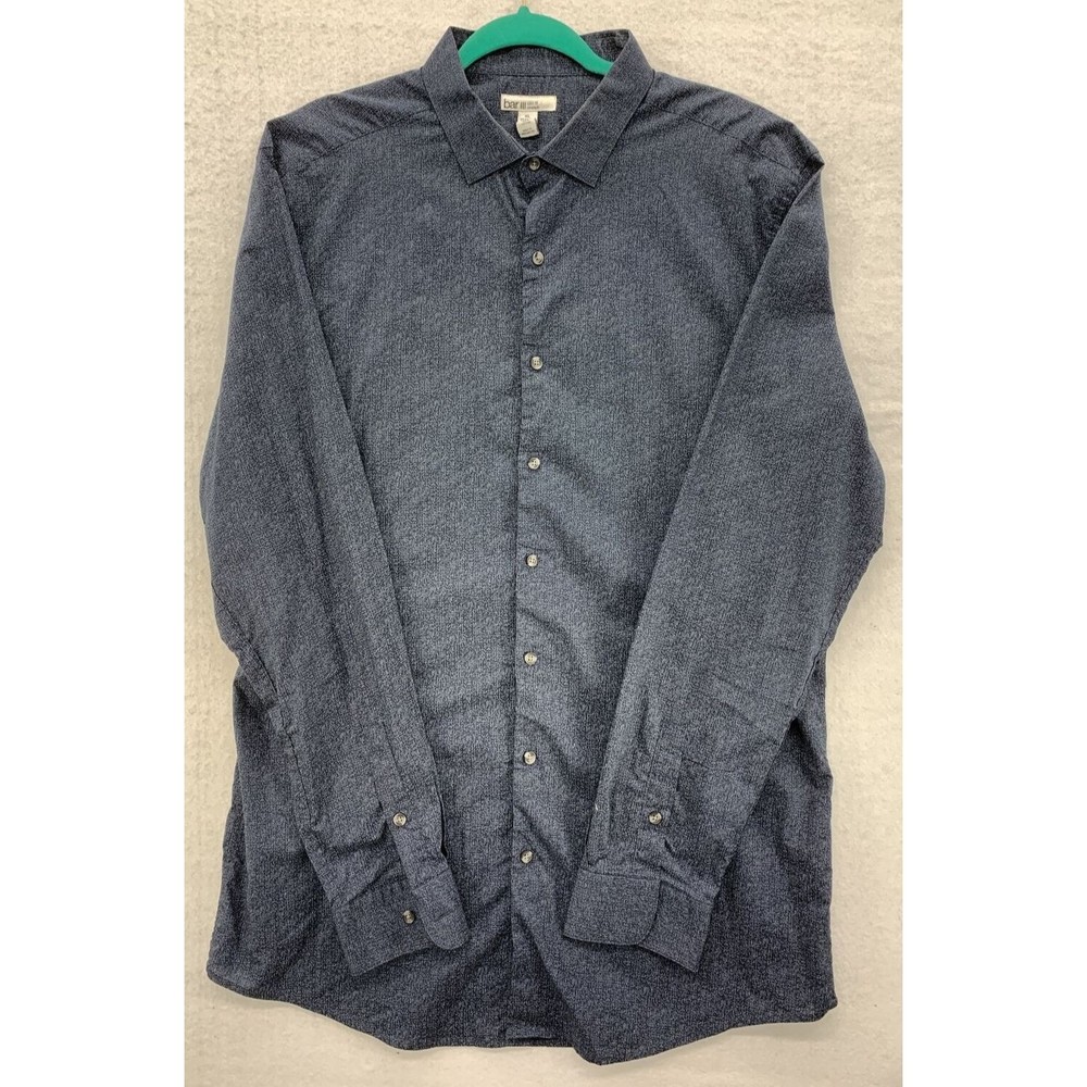 Bar lll Button Down Shirt Men's Size XL Dark Gray Long Sleeve 100% Cotton